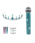 Sparkly Rhinestone Microphone Prop   Crystal Tiara Set - Girls Dress Up Cosplay