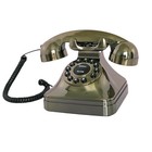 Corded Landline Phone Retro 1960s Push Button Desk Telephone Bronze Rj-11 Home