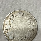 1918 Canada 50 Cents Silver Coin King George V Circulated