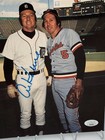 Al Kaline Jsa Auto Signed 8x10  Photo Wcoa Card W Brooks Robinson Mlb Tigers Hof
