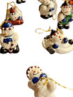 10 Vintage Snowman Christmas Ornament Porcelain Giftco Snow 1  - 1 1 2  Tall