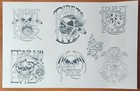 1989 Old Vintage Greg Ardron Traditional Tattoo Flash 20 Sheets Sydney Aus Biker