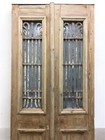 Antique French Double Doors  37 5x90 5  Iron Wood Doors  European Doors D290