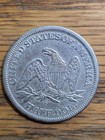 1863-s  Seated Liberty Half Dollar  Raw  Xf Details 