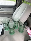 Coca-cola Heavy Vintage Libbey Green Glass With Handle  Set Of 4