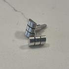 Men Sterling Silver Rectangle Shaped Cuff Links 925