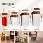 18 Oz 550 Ml Glass Storage Canister With Airtight Wooden Lid  Clear Small Decora