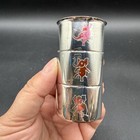 Vintage Gorham Yc80 Silverplate 3 Stepped Jigger Tipsy Pink Elephants