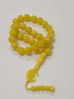 Vintage Bakelite Tasbih Misbaha 33 Prayer Beads Butterscotch Yellow Rosary Islam