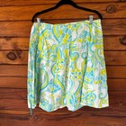 Vtg 90s Lilly Pulitzer White Wave Running Cotton Camille Crinkle Skirt Size 4