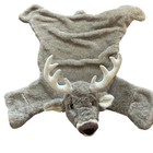 Plush Deer Antler Rug Blanket Stuffed Animal Head Soft Cozy Home Decor
