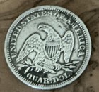 1800   s Love Token  Ad A D Engraved Silver Coin Seated Liberty Quarter