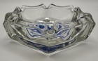Vtg 1950s Us Lines Steamship Ss United States Glass Hexagon Ashtray W Eagle
