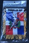 Dominican Republic W Shield 4 X 6    Mini Banner Flag Car Window Mirror Hanging Dr