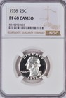 1958 Washington Quarter Proof Ngc Pf 68 Cameo Pr 68 Cam Frosty Silver Coin 25c