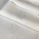 Antique French Set Of 6 Large 35x28 White Napkins Hand Stitched Monogram Late 1