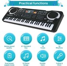 Black 61 Key Kids Music Electronic Keyboard Electric Digital Piano Organ W mic