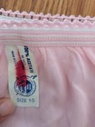 Vintage Union Made Pink Acetate Panties Semi Sheer Sissy Brief Size 10 Granny