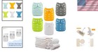 Multi-size Baby Cloth Diaper Set - 6 Reusable Diapers With 12 Inserts Included
