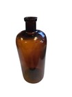 Vintage Large Brown Amber Apothecary Bottle No Cork Stamped 625  Pharmacy Bottle