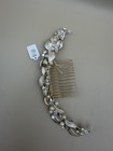 Gold Bridal Hair Comb Pearl Crystal Rhinestone Leaf Wedding Headpiece