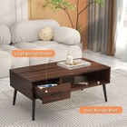 Coffee Table  Mid Century Modern Center Table For Living Room With Storage  W   