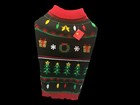 Black multicolor Dog Sweater W  Christmas Scenes trees lights gifts size Xl nwt