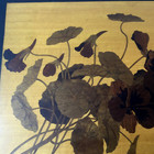 Vintage Wall Hanging Picture Wood Inlaid Floral Nasturtium Brown 14 X 9 Brazil