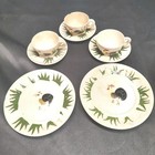 Majolica Rooster Japanese Child 8 Piece Majolica Made In Japan Tea Set Plate Cup