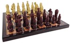 Large Medieval Times Red King Arthur Camelot Chess Set 18  Cherry Color Board