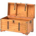 Brown Rustic Large Wooden Storage Trunk With Lockable Latch