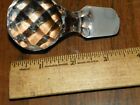 Vintage Clear Glass Bottle Stopper - Diamond Cut