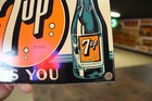 Rare 7up Bottle With Lady Fresh Up  Porcelain Metal Sign  Soda Pop Pepsi Crush