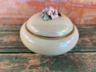 Antique Jp Limoges Iridescent Porcelain Box Flowers Relief Belle   poque