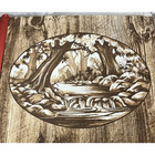 Tri Chem 7302 Barn Wood Oval Forest Scene W Instructions Picture To Paint 25x19