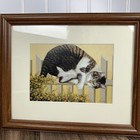 Set Of 2 Lowell Herrero Framed Calendar Cats Stretch Kelly   Little Pat Gilbert