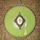 Vintage Hand Held Vanity Mirror Floral Design Golden Tone