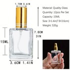 12 Pcs - Empty Refillable Travel Glass Perfume Bottle With Spray Atomizer 15 Ml