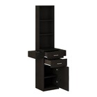 Salon Station For Hair Stylist barber Cabinet dryer Holder drawers storage black