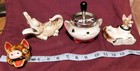 Vintage Holt Howard Cozy Bow Tie Kitten Ashtray Squeaking Ceramic Bonus Tray Lot