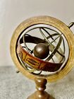 Vintage Wood metal Zodiac Armillary Astrology Old World Globe Made In Italy