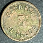 Vintage 21 25mm  good For 5c In Trade  Brass Token 