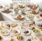 Malacasa Lydia 12pc White Ceramic Dinnerware Set For 4 Plates Bowls  r024