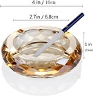 Cigar Ashtray Cut Crystal Glass Tobacciana Heavy Diamond Classic Art New