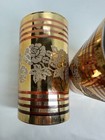Candle Holders Gold  And Ruby Red With Roses Made In Korea