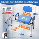 Whlicks Sliding Swivel Transfer Bench Adjustable Height Padded Non-slip 450lb
