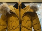 Authentic Mackage Bomber Jacket Romane Gold Down Coat Removable Natural Fur Trim