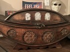 Vintage Handcraft Nautical Ship Artisan Wood Chest Metal Etch Folk Art Ebay1 1    