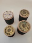 Lot Of 4 Antique Clark s Sewing Thread Spool Wood Spool Black