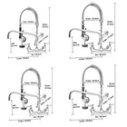 Commercial Pre-rinse Kitchen Sink Faucet W  Sprayer Mixer Tap 21-47in